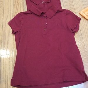Girls maroon pool shirts